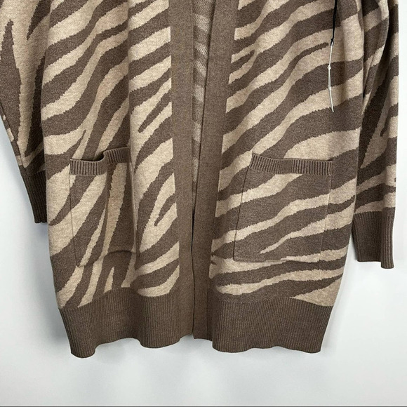 CUPCAKES & CASHMERE LONG ANIMAL PRINT CARDIGAN OPEN FRONT NWT SZ M - Picture 4 of 7
